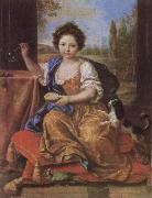 Pierre Mignard Girl Blowing Soap Bubbles oil painting